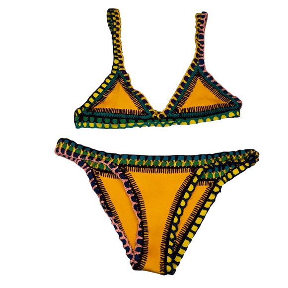 Kiini Crochet Yellow Bikini Bottoms Size Medium - Picture 12 of 12